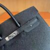 H Factory Bags Birkin Epsom Leather Black Silver Hardware 25cm Full Handmade
