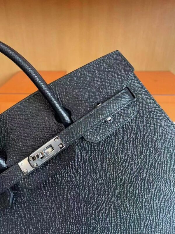 mmexport1744165271215-768x1024-1 H Factory Bags Birkin Epsom Leather Black Silver Hardware 25cm Full Handmade