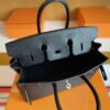 H Factory Bags Birkin Epsom Leather Black Silver Hardware 25cm Full Handmade