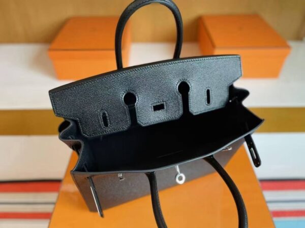 mmexport1744165272853-1024x768-1 H Factory Bags Birkin Epsom Leather Black Silver Hardware 25cm Full Handmade