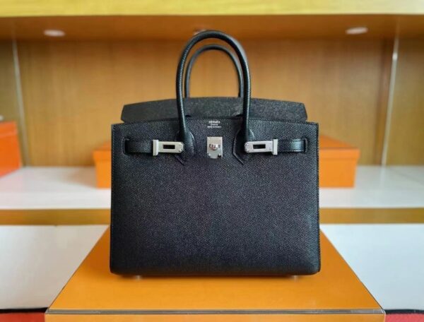 mmexport1744165274403-1024x779-1 H Factory Bags Birkin Epsom Leather Black Silver Hardware 25cm Full Handmade