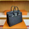 H Factory Bags Birkin Epsom Leather Black Silver Hardware 25cm Full Handmade