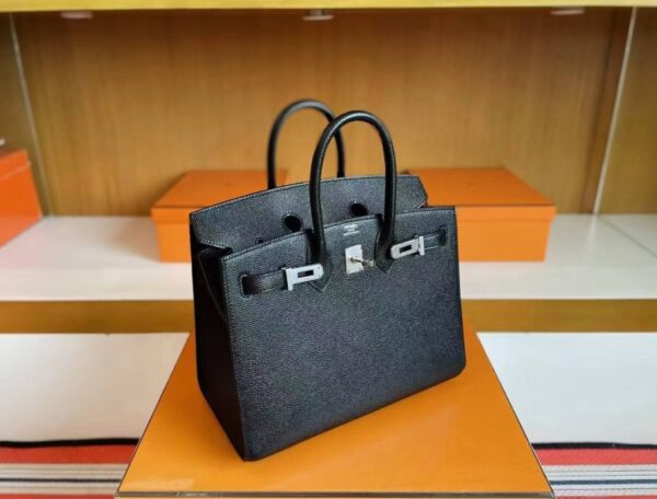 mmexport1744165276027-1024x778-1 H Factory Bags Birkin Epsom Leather Black Silver Hardware 25cm Full Handmade