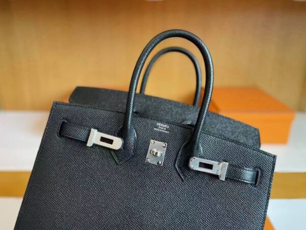 mmexport1744165277583-1024x768-1 H Factory Bags Birkin Epsom Leather Black Silver Hardware 25cm Full Handmade