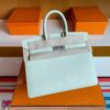 mmexport1744165295889-1024x794-1 H Factory Bags Birkin Epsom Leather Fresh Light Green Silver Hardware 25cm Full Handmade
