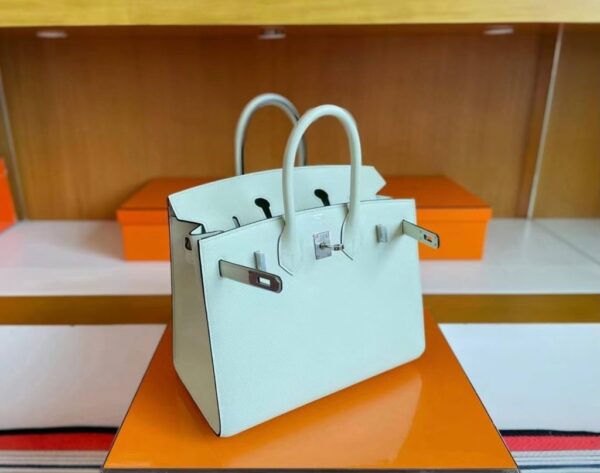 mmexport1744165300605-1024x807-1 H Factory Bags Birkin Epsom Leather Fresh Light Green Silver Hardware 25cm Full Handmade