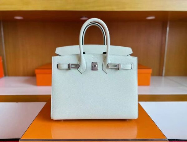 mmexport1744165302234-1024x782-1 H Factory Bags Birkin Epsom Leather Fresh Light Green Silver Hardware 25cm Full Handmade