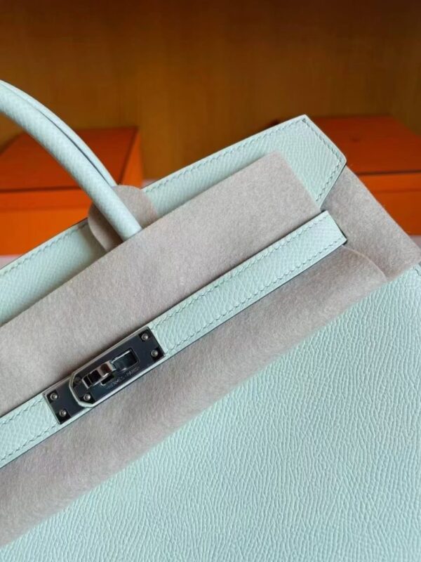 mmexport1744165305486-768x1024-1 H Factory Bags Birkin Epsom Leather Fresh Light Green Silver Hardware 25cm Full Handmade