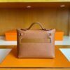 H Factory Bags Mini Kelly 2424 Evercoler Leather Gold Brown Silver Hardware 21cm Full Handmade