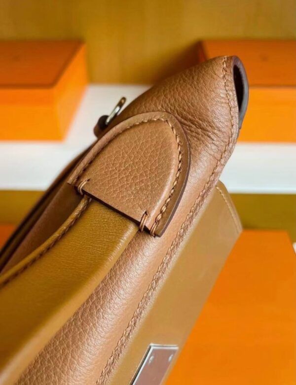 H Factory Bags Mini Kelly 2424 Evercoler Leather Gold Brown Silver Hardware 21cm Full Handmade
