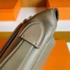 H Factory Bags Mini Kelly 2424 Evercoler Leather Etoupe Grey Silver Hardware 21cm Full Handmade