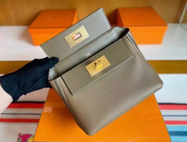 mmexport1744165373991-1024x778-1 H Factory Bags Mini Kelly 2424 Evercoler Leather Etoupe Grey Silver Hardware 21cm Full Handmade