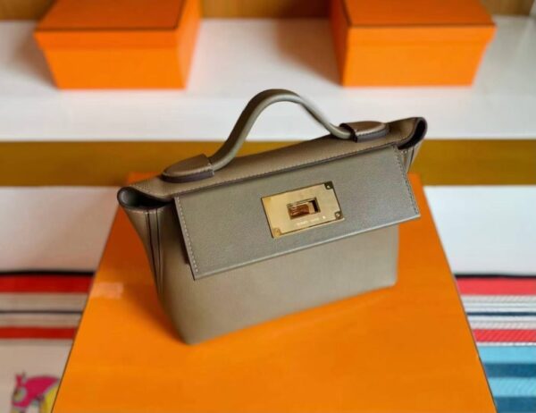 mmexport1744165375644-1024x788-1 H Factory Bags Mini Kelly 2424 Evercoler Leather Etoupe Grey Silver Hardware 21cm Full Handmade