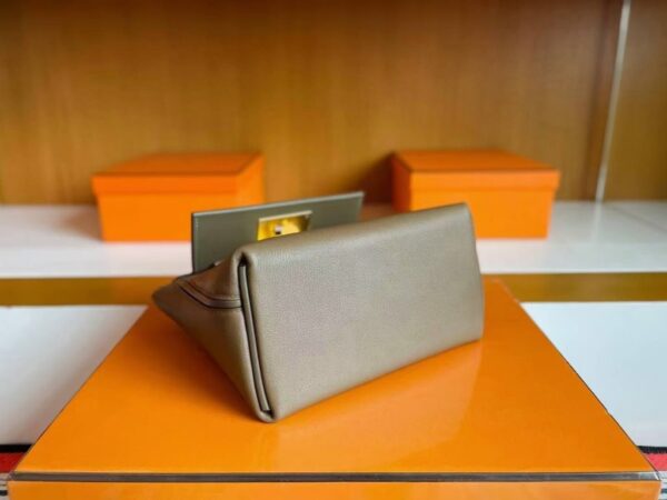 mmexport1744165378913-1024x768-1 H Factory Bags Mini Kelly 2424 Evercoler Leather Etoupe Grey Silver Hardware 21cm Full Handmade