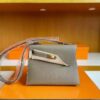 H Factory Bags Kelly desordre Epsom Leather Etoupe Grey Gold Hardware 20cm Full Handmade