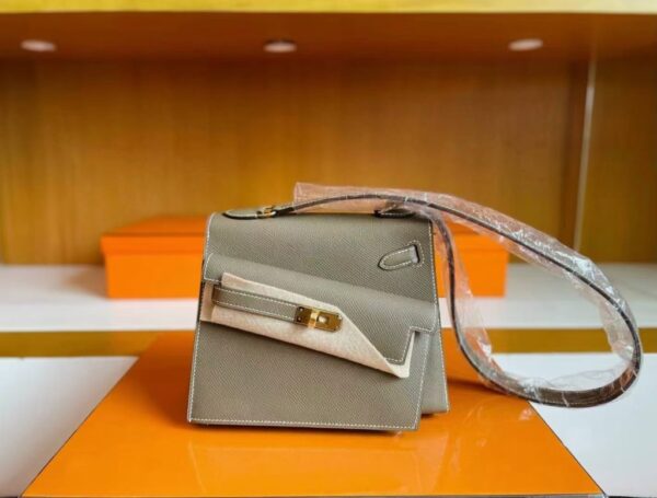 mmexport1744165482863-1024x777-1 H Factory Bags Kelly desordre Epsom Leather Etoupe Grey Gold Hardware 20cm Full Handmade