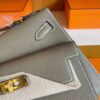 H Factory Bags Kelly desordre Epsom Leather Etoupe Grey Gold Hardware 20cm Full Handmade
