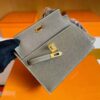 H Factory Bags Kelly desordre Epsom Leather Etoupe Grey Gold Hardware 20cm Full Handmade
