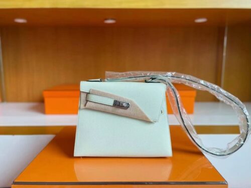 H Factory Bags Kelly desordre Epsom Leather Fresh Light Green Silver Hardware 20cm Full Handmade