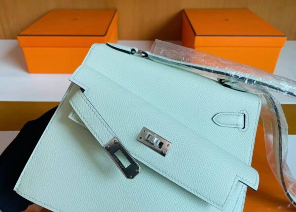 mmexport1744165522656-1024x735-1 H Factory Bags Kelly desordre Epsom Leather Fresh Light Green Silver Hardware 20cm Full Handmade