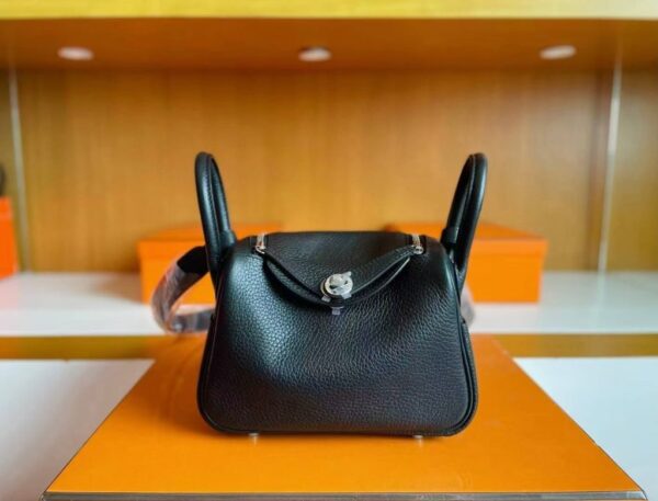 mmexport1744165599649-1024x780-1 H Factory Bags Mini Lindy Togo Leather Black Silver Hardware 19cm Full Handmade