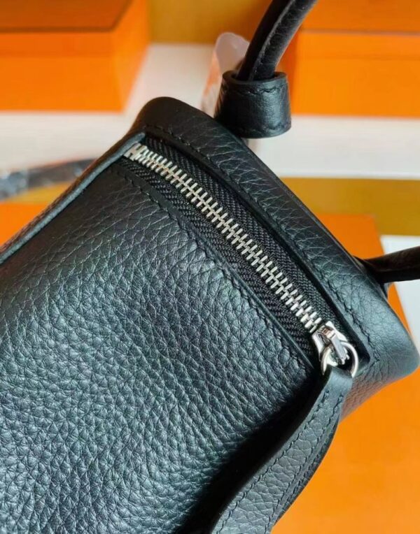 mmexport1744165604667-804x1024-1 H Factory Bags Mini Lindy Togo Leather Black Silver Hardware 19cm Full Handmade