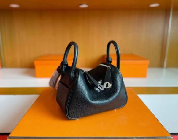 mmexport1744165610942-1024x805-1 H Factory Bags Mini Lindy Togo Leather Black Silver Hardware 19cm Full Handmade