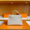 H Factory Bags Mini Kelly Epsom Leather pigeon grey Silver Hardware 19cm Full Handmade