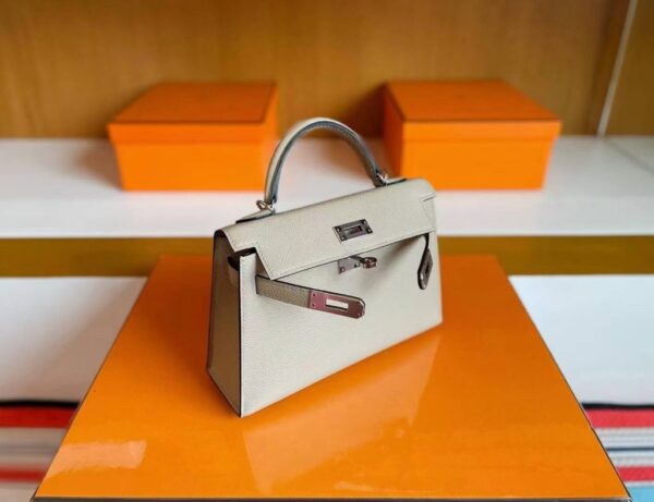 mmexport1744165683653-1024x786-1 H Factory Bags Mini Kelly Epsom Leather pigeon grey Silver Hardware 19cm Full Handmade