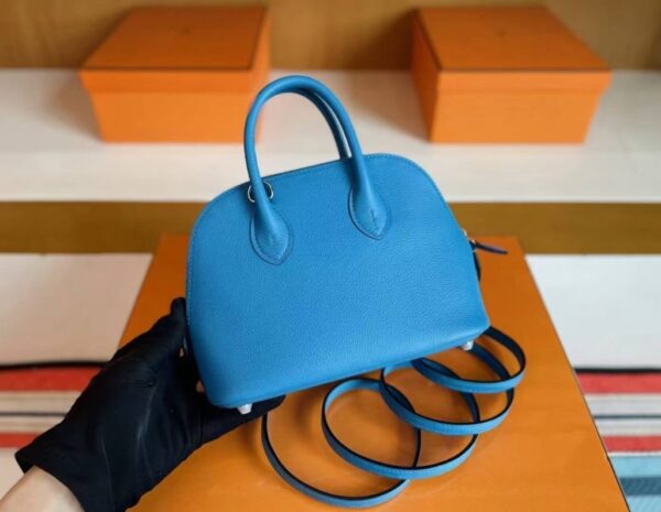 mmexport1744165741884-1024x793-1 H Factory Bags Mini Bolide Evercolor Leather B3 Sky Blue Silver Hardware 18cm Full Handmade
