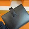 H Factory Bags Beran Short Wallet Box Leather Black Gold Hardware Full Handmade