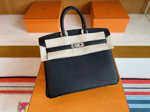mmexport1744963645129-1024x767-1 H Factory Bags Birkin Togo Leather neck texture Black Silver Hardware 25cm Full Handmade