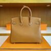 H Factory Bags Birkin Swift Leather Golden Brown Gold Hardware 25cm Full Handmade