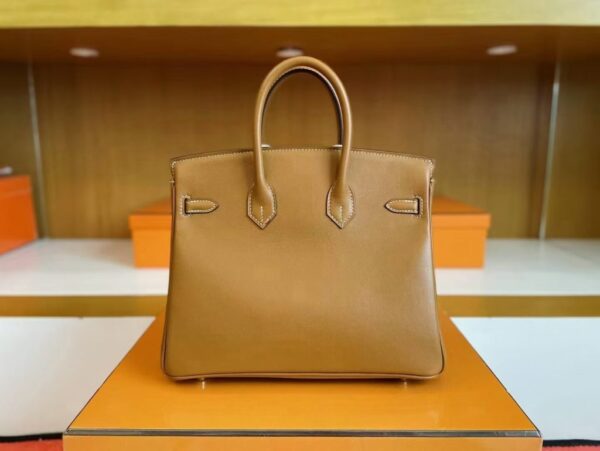 H Factory Bags Birkin Swift Leather Golden Brown Gold Hardware 25cm Full Handmade