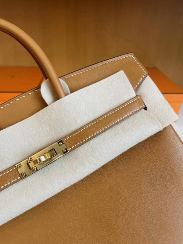 H Factory Bags Birkin Swift Leather Golden Brown Gold Hardware 25cm Full Handmade