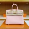 H Factory Bags Birkin Swift Leather 3Q Pink Gold Hardware 25cm Full Handmade
