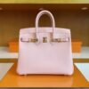H Factory Bags Birkin Swift Leather 3Q Pink Gold Hardware 25cm Full Handmade