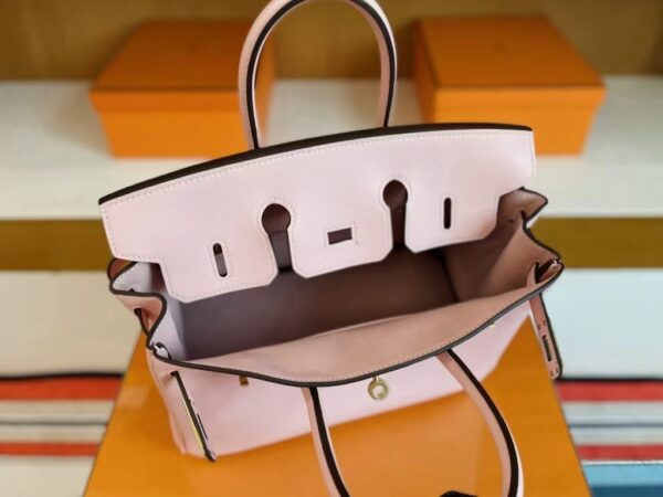 H Factory Bags Birkin Swift Leather 3Q Pink Gold Hardware 25cm Full Handmade