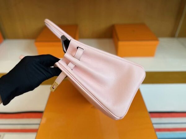 H Factory Bags Birkin Swift Leather 3Q Pink Gold Hardware 25cm Full Handmade