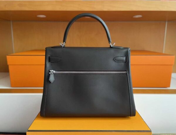 2025-10-30_174854_827-1024x783-1 H Factory Bags Kelly Lakis Swift Leather CK89 Black Silver Hardware 32cm Full Handmade