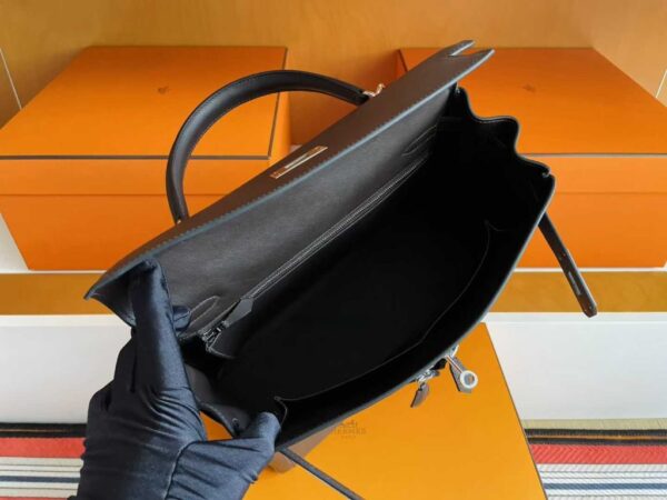 2025-10-30_174906_323-1024x768-1 H Factory Bags Kelly Lakis Swift Leather CK89 Black Silver Hardware 32cm Full Handmade