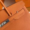 H Factory Bags Birkin Togo Leather Bright Orange Silver Hardware 35cm Full Handmade