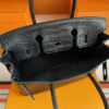 H Factory Bags Birkin Matte Alligator Crocodile CK89 Black Silver Hardware 30cm Full Handmade