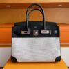 2025-10-31_085857_566-1024x768-1 H Factory Bags Birkin Swift Leather & Canvas CK89 Black Silver Hardware 30cm Full Handmade