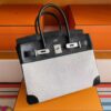 2025-10-31_085905_453-1024x787-1 H Factory Bags Birkin Swift Leather & Canvas CK89 Black Silver Hardware 30cm Full Handmade
