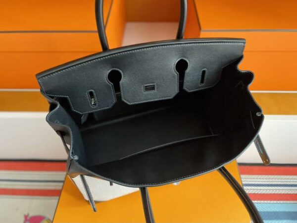 2025-10-31_085911_390-1024x768-1 H Factory Bags Birkin Swift Leather & Canvas CK89 Black Silver Hardware 30cm Full Handmade
