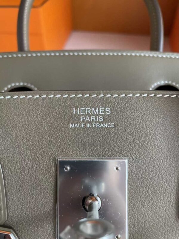 2025-10-31_085940_677-768x1024-1 H Factory Bags Birkin Swift Leather & Canvas Etoupe Grey Silver Hardware 30cm Full Handmade