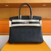 H Factory Bags Birkin Togo Leather CK89 Black Silver Hardware 30cm Full Handmade