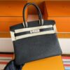 H Factory Bags Birkin Togo Leather CK89 Black Silver Hardware 30cm Full Handmade