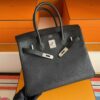 H Factory Bags Birkin Togo Leather CK89 Black Silver Hardware 30cm Full Handmade